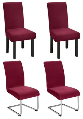 Produktbild von 4er Set Stuhlhussen für Schwingstuhl, Stretch Samt, Kaffeebraun
