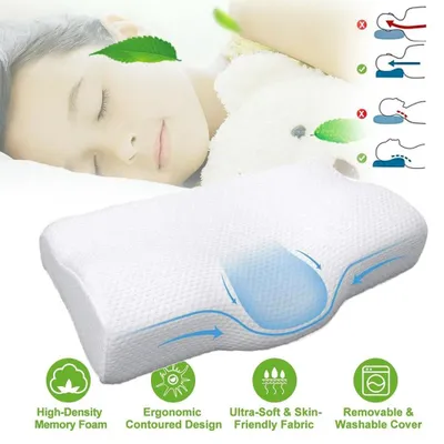 Produktbild von Orthopädisches Viscoschaum Nackenstützkissen Memory Foam Nackenkissen Kopfkissen