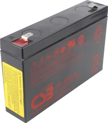 Zdjęcie produktu dla CSB-HRL634W 6-woltowy akumulator kwasowo-ołowiowy AGM 5,6 Ah - 34 Wh, 151x34x98,3 mm Faston 6,3 mm Odporny na wysokie natężenie prądu Długa żywotność