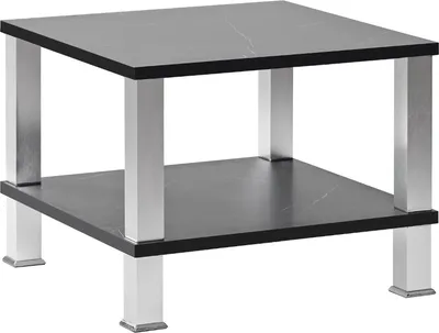 Obrázek produktu pro Konferenční stolek HOOZ s policí 65x65 cm - vzhled černého mramoru - výška 43 cm