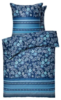 Produktbild von Bassetti Satin-Bettwäsche-Garnitur Varigotti Farbe BLAU B1 Größe 135x200+80x80
