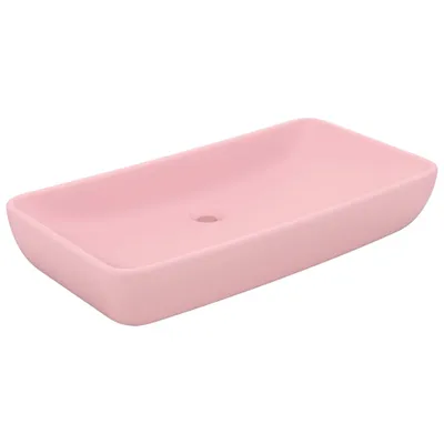 Zdjęcie produktu dla vidaXL Luksusowa umywalka prostokątna matowa różowa 71x38 cm ceramiczna