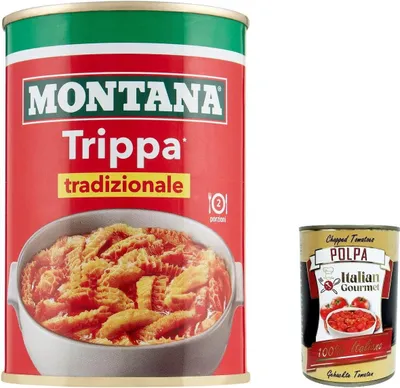 Produktbild von 6x Montana Trippa al sugo, Kaldaunen 420 g Kutteln Fleisch in dose tripe italien + Italian Gourmet polpa 400g