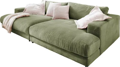 Produktbild von KAWOLA Big Sofa XL MADELINE Cord olivgrün