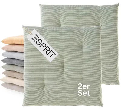 Produktbild von ESPRIT Sitzkissen NEEDLESTRIPE Grün 40 x 40 cm - 2er Set