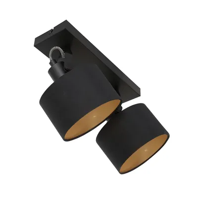 Image de Mexlite - spot - Ornoir - noir - métal tissu - spot en saillie - E14 - 3334ZW