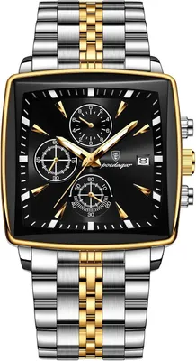 Produktbild von Watch Herren-Armbanduhr, wasserdicht, Leuchtend, Edelstahl, Chronograph, Datum, Business, Freizeit, Quarz, Herrenuhren
