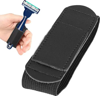 Obrázek produktu pro INF Pomůcka pro seniory při jídle - Černý kožený držák na náčiní