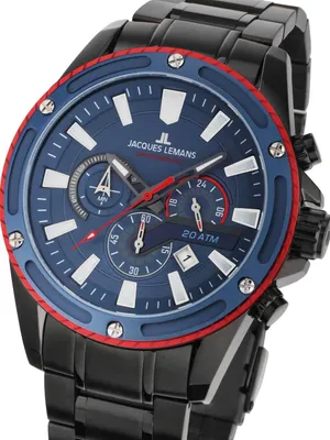 Zdjęcie produktu dla Zegarek męski Jacques Lemans 1-2141G Liverpool Chronograph, 48 mm, 20 ATM