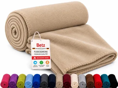 Produktbild von Betz Fleecedecke 130x170 cm 180g/m² – Weiche Wohndecke & Kuscheldecke – Flauschige Sofadecke als Tagesdecke – Leicht, wärmend & pflegeleicht – sand