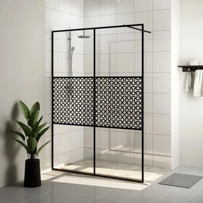 Image de VidaXL Cabine de douche à l'italienne 140x195 cm ESG verre transparent et noir