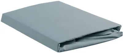 Produktbild von Ambiante Renforcé-Spannbettlaken für 35cm hohe Matratzen Baumwolle Uni Farbe Blue Größe 180x210/220