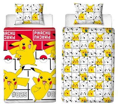 Immagine prodotto di Biancheria da letto per bambini Pokemon 140x200 cm in cotone bianco - Copripiumino Pokemon