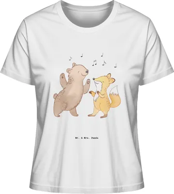 Produktbild von Mr. & Mrs. Panda Oberteil Damen Hase Tanzen Größe M - Weiß - Geschenk, Tanzschule, Kurzarmshirt, Baumwoll T-Shirt, Tanzkurs, gehen, Basic, Shirt