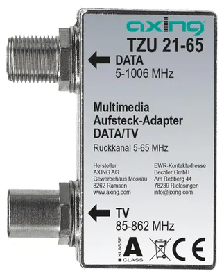 Productafbeelding van AXING Aansluitadapter TZU 21-65 voor multimedia, retourkanaal 5-65 MHz