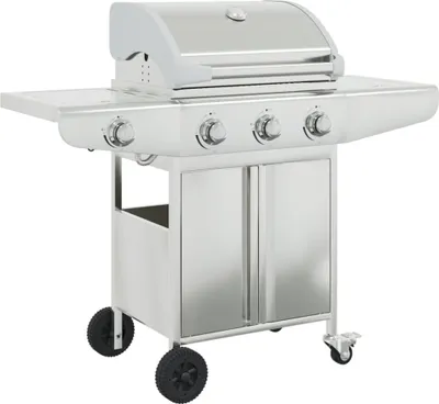 Produktbild von vidaXL Gasgrill mit 4 Flammen Silbern Edelstahl