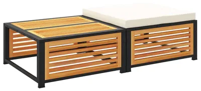 Zdjęcie produktu dla VidaXL 367650, Kremowy, Drewno akacjowe, Stal, 110 kg, Dorośli i dzieci, 680 mm, 680 mm