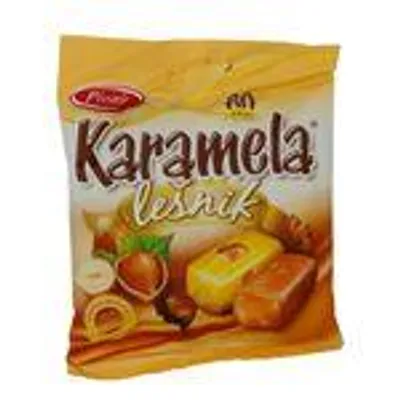 Pionir Karamela Lešnik – 100 g – Karamellbonbons mit Haselnussfüllung