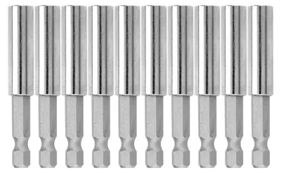 Obrázek produktu pro Sada 10 ks 60mm magnetických rychloupínacích nástavců na šroubováky a vrtáky s 1/4" šestihranným dříkem