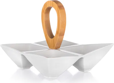 Produktbild von BANKETT Schüssel geteilt BRILLANT Bambus 21 x 21 x 17,5 cm