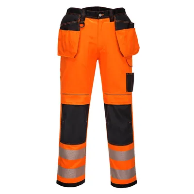 Immagine prodotto di Portwest PW306 PW3 Pantaloni da lavoro elasticizzati ad alta visibilità con fondina arancione/nero taglia 36