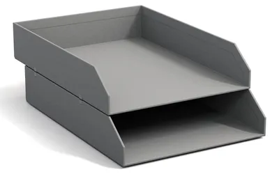 Produktbild von BIGSO Hakan 2er-Set Briefablage A4 – Aufbewahrungsbox stapelbar mit Griff – Schr