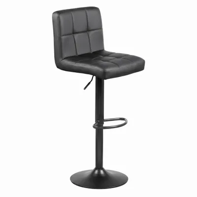 Produktbild von FURNIFY® Barhocker ASTA | Höhenverstellbarer Kunstleder-Barstuhl mit Rückenlehne | Schwarz, KI-generiertes Bild