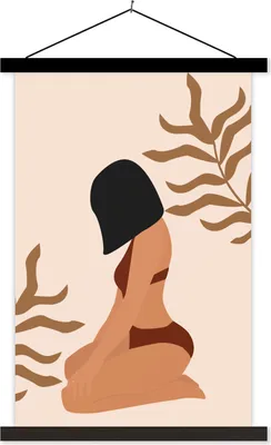 Produktbild von MuchoWow® Textilposter Sommer - Frau - Bikini 120x180 cm mit schwarzem Rahmen - Fotos