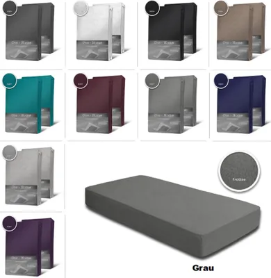 Produktbild von 2er Pack Frottee Spannbettlaken Spannbetttuch 90x200 140x200 180x200 Baumwolle, Größe:90x200 cm - 100x200 cm, Farbe:Grau