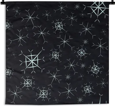 Produktbild von MuchoWow® Wandteppich Wandbehang Winter - Schneeflocke - Muster 90x90 cm Tapisserie Dekoration Wandtuch - Wandaufhänger