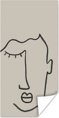 Produktbild von MuchoWow® Poster Auge - Abstrakt - Strichzeichnung 20x40 cm - Plakat - Foto