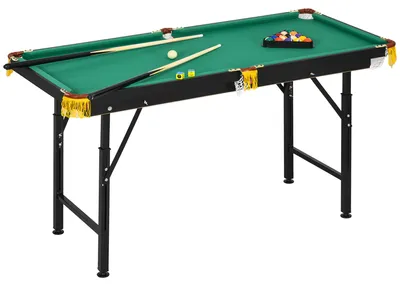 Produktbild von Billardtisch, klappbar, höhenverstellbar, inkl. Dreieck/2 Queues/16 Kugeln, Grün