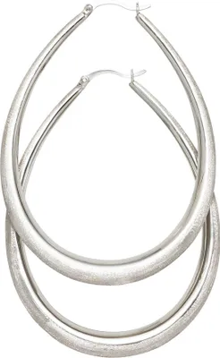 Produktbild von JOBO Creolen 925 Sterling Silber rhodiniert eismatt Ohrringe