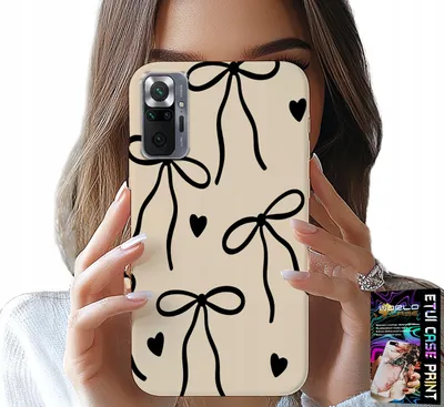 Immagine prodotto di Custodia Per Xiaomi Note 10 Pro - Fiocco Beige Con Motivi Di Moda A Nastro