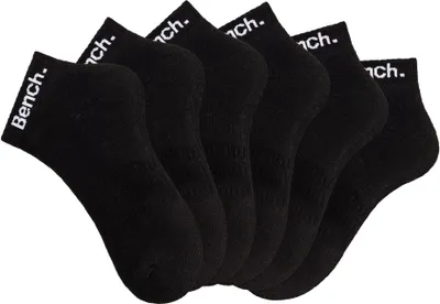 Produktbild von Bench Sportsocken Damen Herren Kurzsocken, Halbhohe Socken 6 -teilig 6x schwarz Größe 43/46
