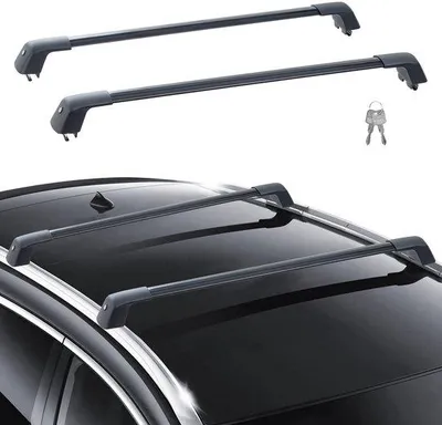 Obrázek produktu pro Hliníková příčná tyč na střešní nosiče – nosnost 90 kg – 129,5 x 11,6 x 11,8 cm – 2 ks