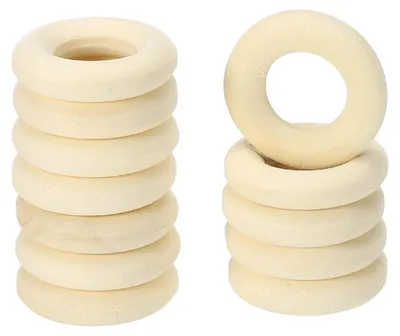 Holzringe 20 mm, 60 Stück, Naturholz, unbehandelt, für Makramee & Basteln