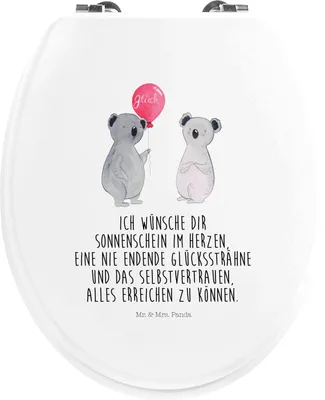 Produktbild von Mr. & Mrs. Panda Toilettenbrille Koala Luftballon - Weiß - Geschenk, Geburtstag, WC Deckel, Brille, Sitz, Toilettendeckel, WC-Sitz, Klositz, Party