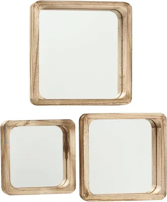 Produktbild von Wandspiegel aus Holz, quadratisch MAMBO, 3er-Set