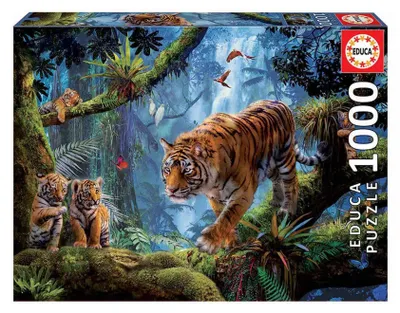 Produktbild von Educa - Puzzle 1000 Teile für Erwachsene | Tiger in den Bäumen, 1000 Teile Puzzl