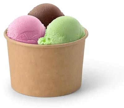 Image de Omgoods - 50 gobelets en carton biodégradables pour glaces, 200 ml, couleur marron
