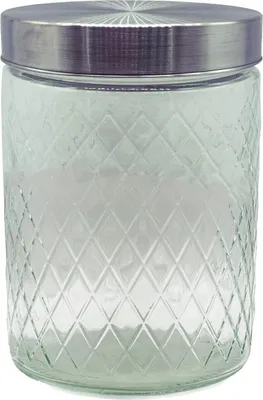 Produktbild von Vorratsglas mit Edelstahldeckel Rauten-Prägung neuetischkultur