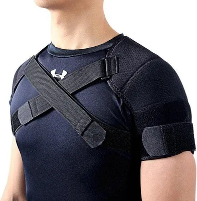 Image de Épaulière de sport XL, noire - Soulagement de la douleur - Réglable