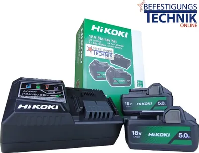 Produktbild von Hikoki 2 Akkus 18V 5,0 Ah BSL1850MA + Ladegerät UC18YSL3