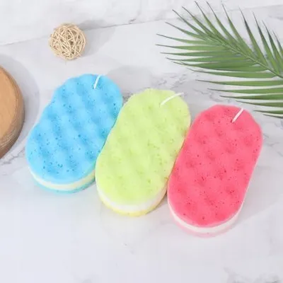 Obrázok produktu pre Mäkké hubky na kúpanie na exfoliáciu pokožky, dvojité hubky na sprchovanie, 3 kusy vhodné pre ženy aj mužov