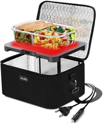 Produktbild von Elektrische 3-in-1 Lunchbox für Erwachsene, 12V/24V/220V, Auto/Van/Reise, Schwarz