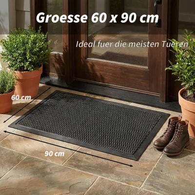 Immagine prodotto di Tappetino antiscivolo, dimensioni 60 x 90 cm, colore rosa, lavabile, adatto per interni ed esterni, ideale per l'ingresso