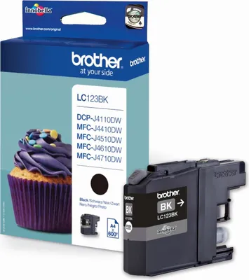 Produktbild von Brother LC-123BK Tintenpatrone schwarz, 600 Seiten ISO IEC 24711 11ml für Brother DCP-J 132 MFC-J 4510 MFC-J 6920