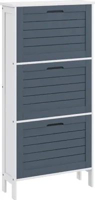 Obrázek produktu pro Botník - Úzká komoda na boty - 3 zásuvky - Na 6 bot - 53 x 18 x 108,5 cm - šedá