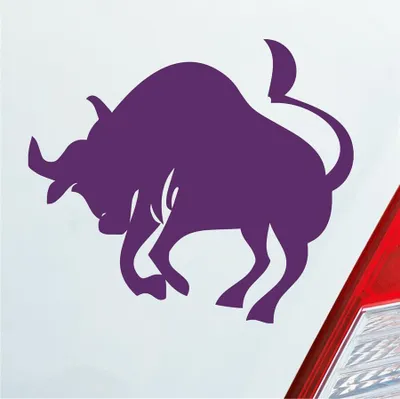 Produktbild von Auto Aufkleber Sternzeichen Stier Bulle Bull PKW Car KFZ Roller 10x9 cm Lila Sticker Heckscheibenaufkleber